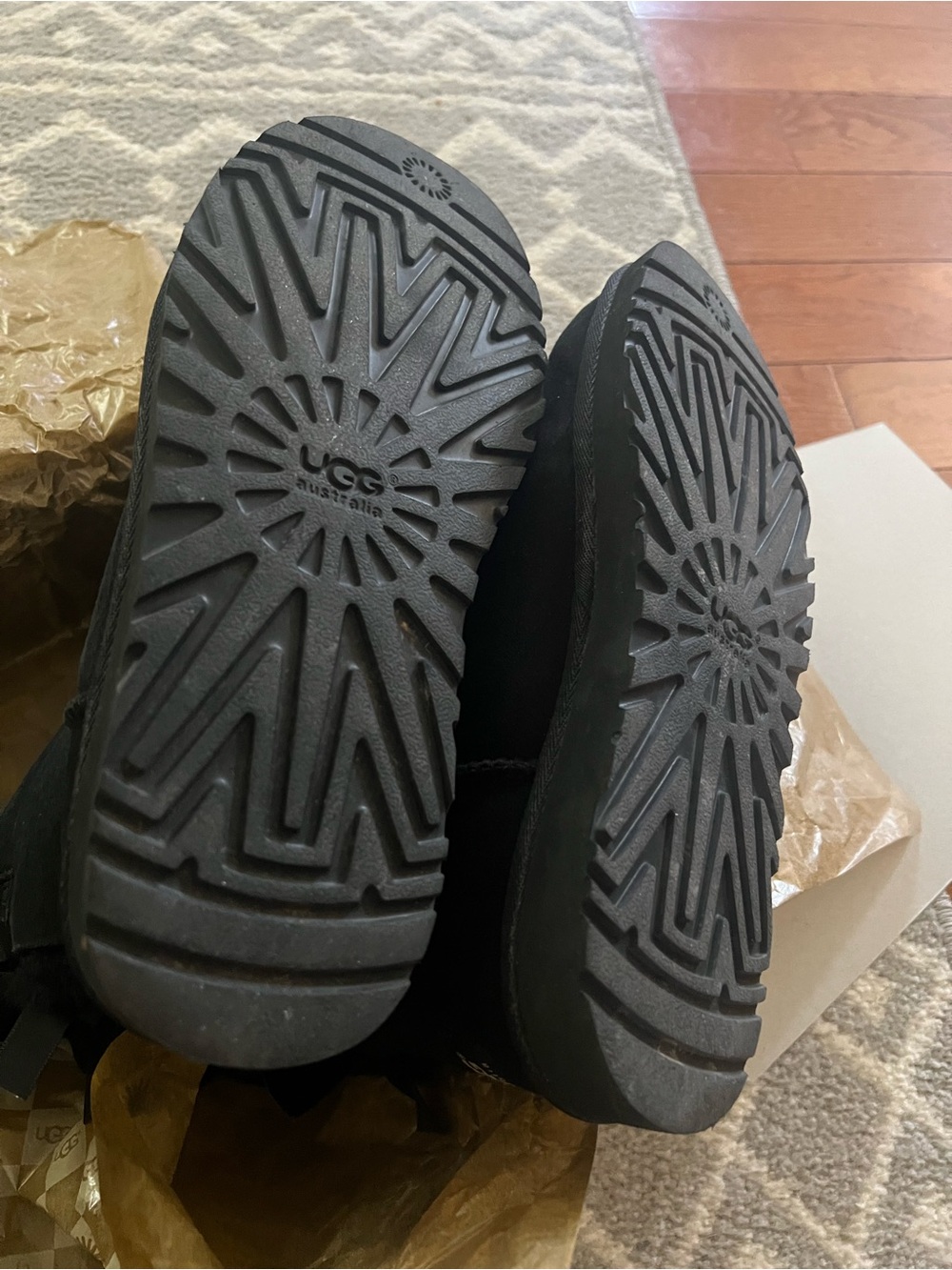 UGG Black Suede Back-Bow Winter Boots - Picture 10 of 10